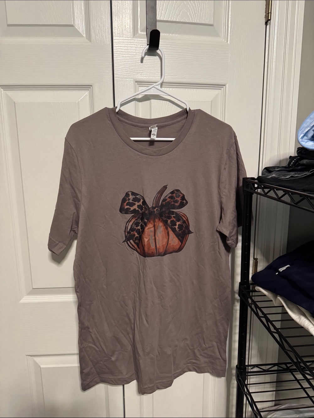 Bella Canvas Mauve Short Sleeve Tee with Pumpkin Graphic
